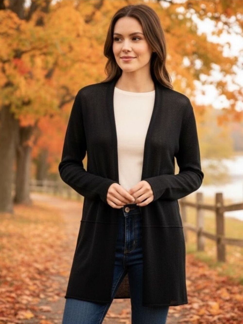 Wooden Ships Paola Buendia Black Wrap Lightweight Sweater - Size XS